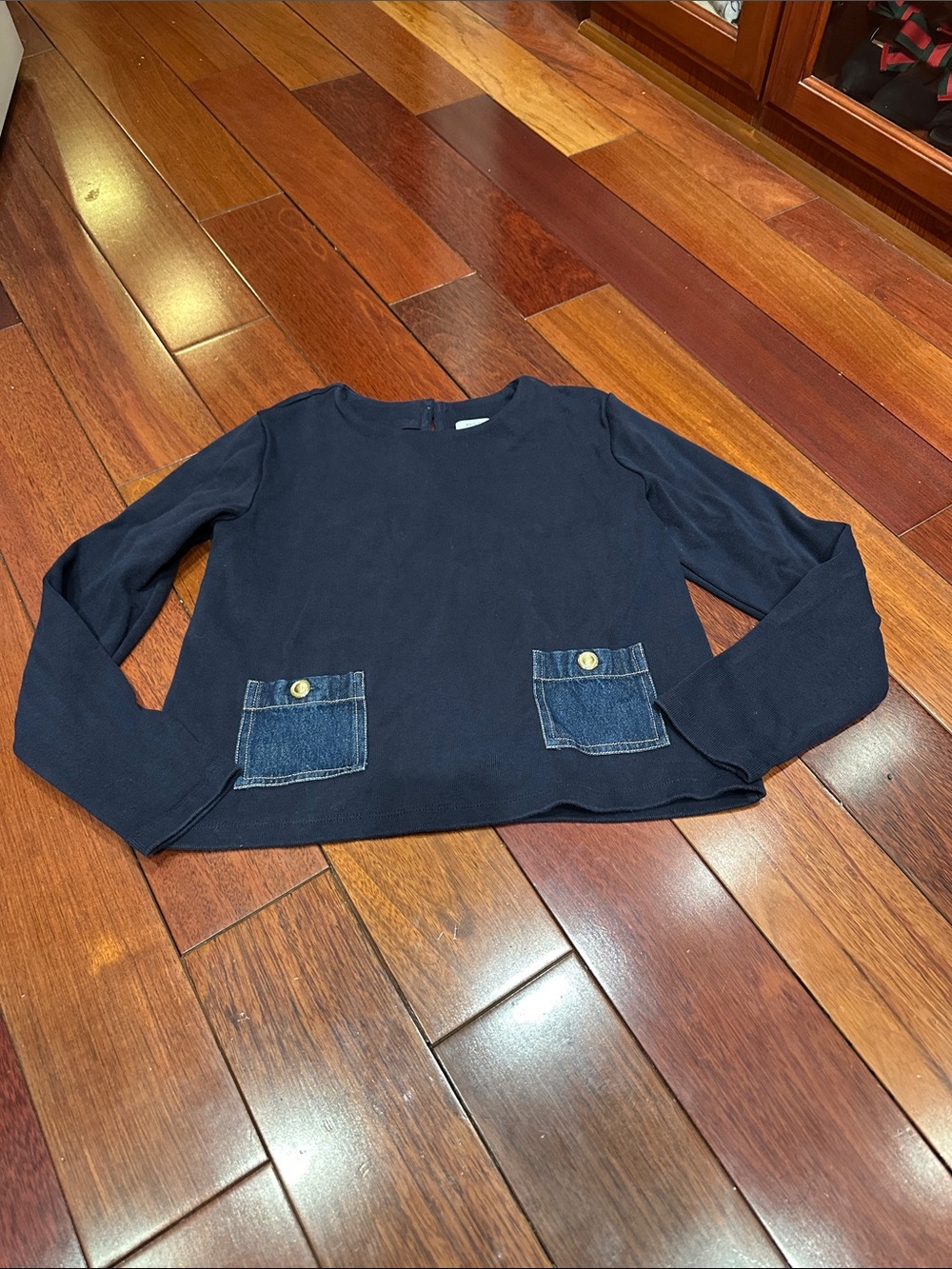Denim pocket top